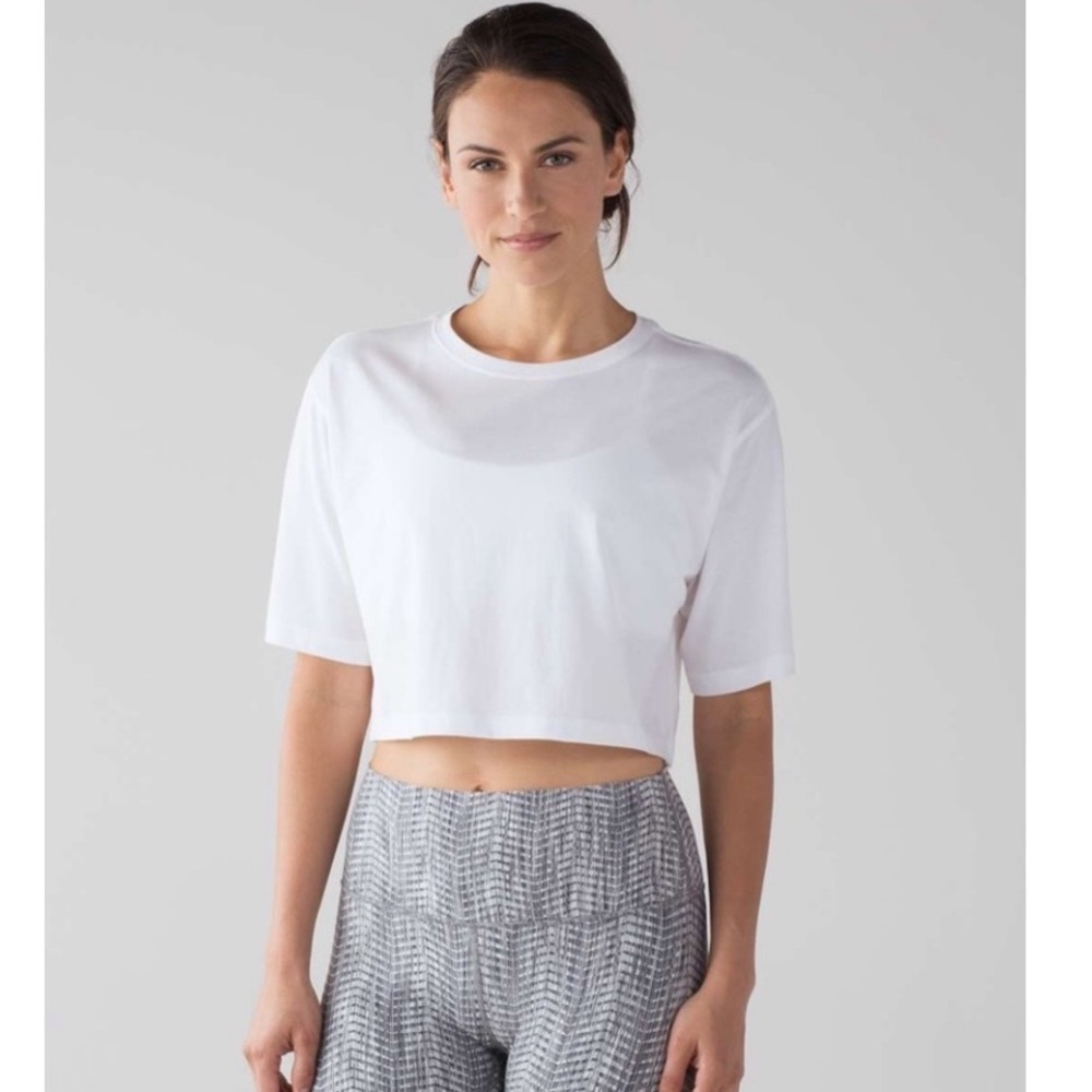 Lululemon Athletica White Crop Top